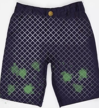short pants with green spots design