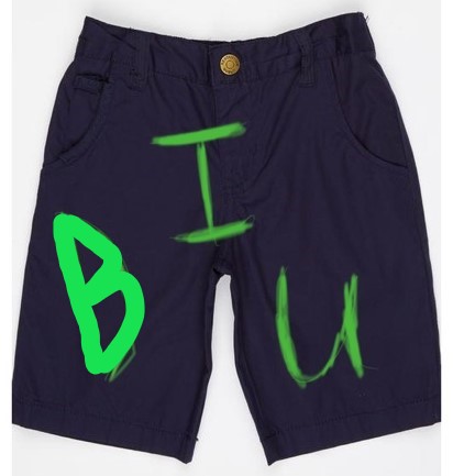 shorts with 'biu' design